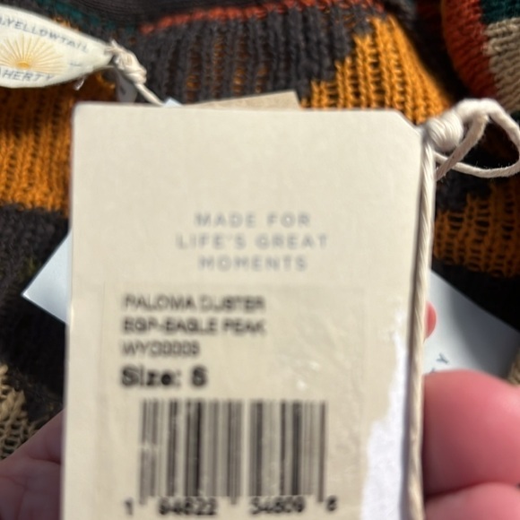 NWT B Yellowtail  Native Faherty Paloma Long Cardigan Duster Eagle Peak S - Picture 12 of 16